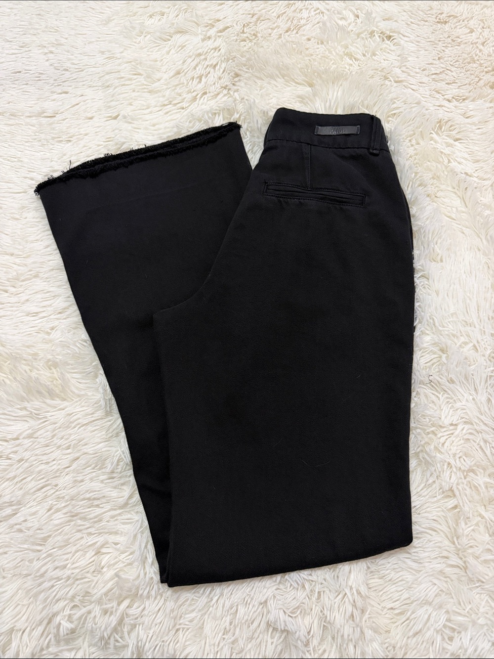 PAIGE Black Pants with Frayed Hem